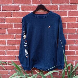 M Vans off the wall stylised motif long sleeved LS navy t-shirt rose